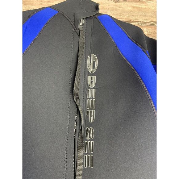 VTG DEEP SEE Full Body Wet Suit M/L 90% Neoprene 10% Nylon 3 MM Black Blue - Picture 11 of 16